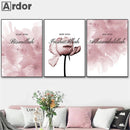 Islamic Canvas Print Flower Calligraphy Wall Art by Axyaa for Home Decor