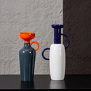 Axyaa Geometric Semicircle Handle Ceramic Vase - Home Decor & Flower Arrangement