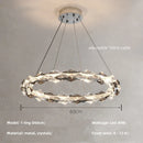 Axyaa Crystal LED Pendant Chandelier, Dimmable Modern Chrome Hanging Light