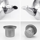 Axya Stainless Steel Gold Teapot with Tea Infuser Filter - Large Capacity & Elegant Design