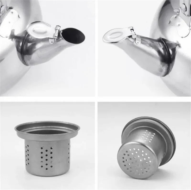 Axya Stainless Steel Gold Teapot with Tea Infuser Filter - Large Capacity & Elegant Design