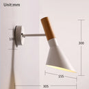 Axyaa Modern Wood LED Wall Lamp Adjustable Sconces for Bedroom Mirrors
