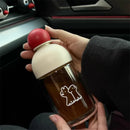 Axyaa Double Wall Glass Coffee Cup Aesthetic Tumbler With Lid 220/330ml