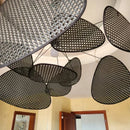 Axyaa Canework Screens Chandelier: Elegant Rattan Suspension Lighting for Living & Dining Rooms
