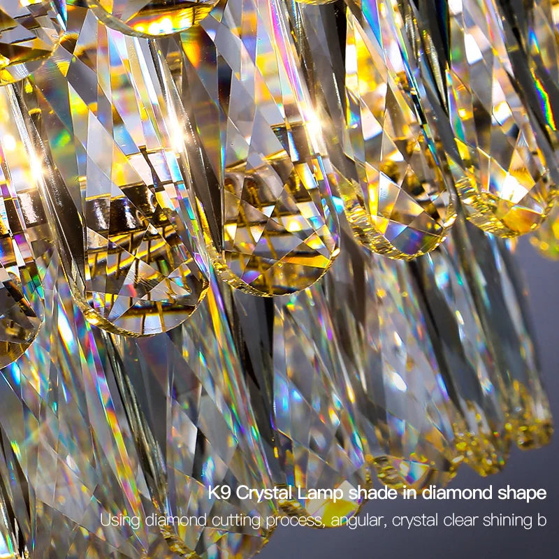 Axyaa Elegant Crystal Chandelier for Living Room, Bedroom, and Dining Room