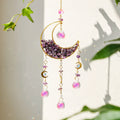 Axyaa Crystal Moon Star Suncatcher Wall Hanging Rainbow Maker for Spring Outdoor Decor