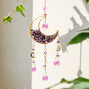 Axyaa Crystal Moon Star Suncatcher Wall Hanging Rainbow Maker for Spring Outdoor Decor