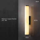 Axyaa Marble Wall Light Black Gold Copper Stone Brass Sconce for Parlor Bedroom