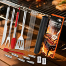 Axyaa 21-Piece BBQ Tool Set, Stainless Steel, Outdoor Grill Bag