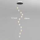 Axyaa Crystal Chandelier Stair Pendant Lamp Living Room Interior Lighting