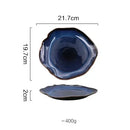 Axyaa Deep Blue Irregular Ceramic Plate Set - Household Dinnerware and Decoration
