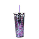 Axyaa Glitter Double Layer Sippy Cup, Large Capacity Reusable Coffee Milk Tea Cup