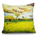 Axyaa Sunflower Starry Sky Oil Painting Polyester Cushion Cover Home Decor Pillowcase