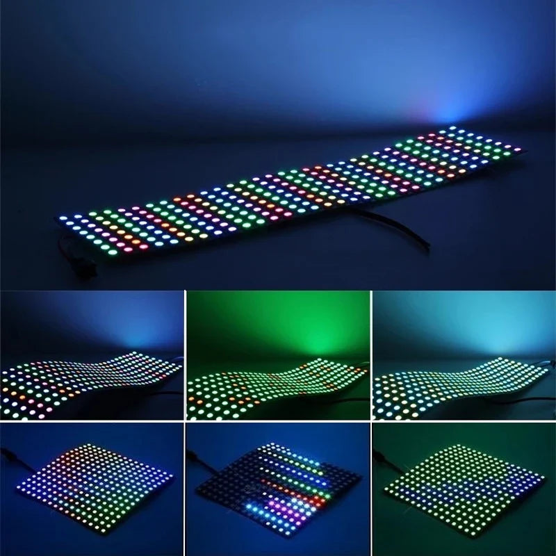 Axyaa WS2812B RGB LED Matrix Panel Light - Individually Addressable Digital Pixel Screen