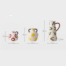 Axyaa Geometric Graffiti Ceramic Vase Flowerpot for Stylish Home Decor