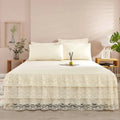 Axyaa Lace Bed Skirt - French Romantic Princess Style Single Piece