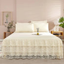 Axyaa Lace Bed Skirt - French Romantic Princess Style Single Piece