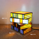 Axyaa Tiffany Glass Cake Lamp LED Night Light Table Bedroom Decor