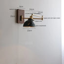 Axyaa Wood Canopy LED Wall Lamp with Pull Chain Switch, Rotating Arm