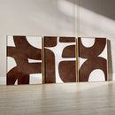 Geometric Brown Canvas Wall Art Set by Axyaa: Modern Minimalist Decor for Home & Office