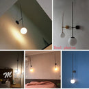 Axyaa Minimalist Metal Pipe Wall Sconces with LED Glass Ball Deco