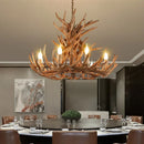 Axyaa Antler Deer Chandelier - Large Resin Hanging Light for Living Room or Loft