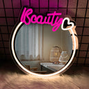 Axyaa Butterfly Neon Sign Makeup Mirror Lamp - USB Operated, Wall Decorative Lighting