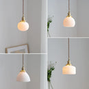 Axyaa Copper Ceramic Ball LED Pendant Light Fixture - Nordic Modern Design