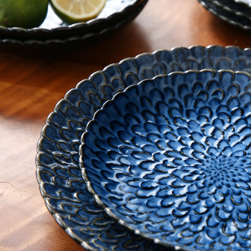 Axya Chrys Textured Ceramic Dinnerware Set for 6/12 - Service for 6/12