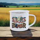 Axyaa Independence Enamel Mug: American Flag Coffee Cup for Freedom Lovers.