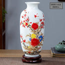 Axyaa Ceramic Vase for Home Decor & Office Desk, Jingdezhen Flower Arrangement Ornament