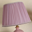 Axyaa Pink Ceramic Bedroom Table Lamp Ice Crack Design Girls' Bedside Decor