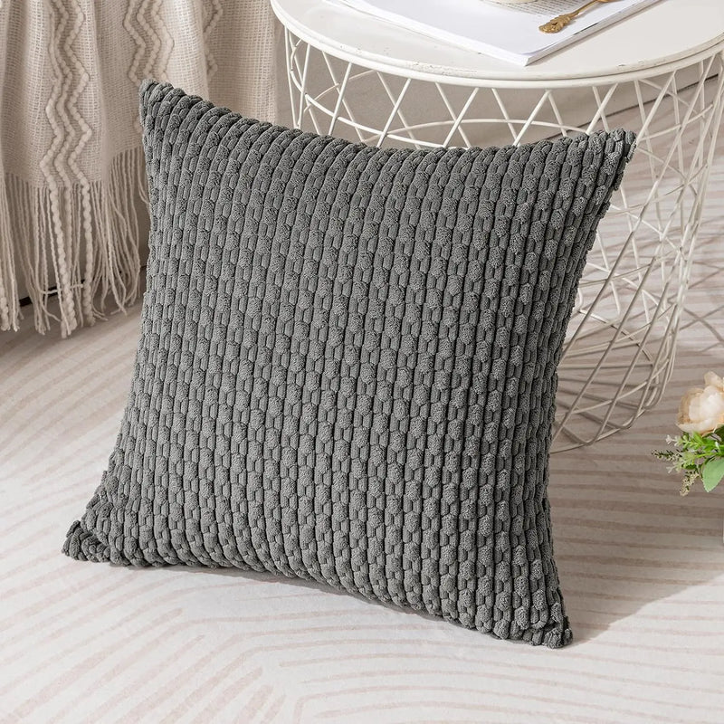 Axyaa Soft Striped Cushion Covers 20x20 Inch for Living Room Decor