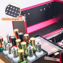 Axyaa Makeup Train Case with Adjustable Sliding Trays & Lockable Compartments