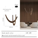 Axyaa Wood LED Pendant Light Luxury Chandelier for Living Room