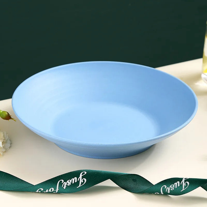 Axyaa Wheat Straw Soup Bowl Plastic Tableware, Microwavable Dinner Plate, Kitchen Utensils
