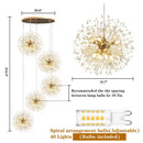 Axyaa Gold Crystal Pendant Lamp Hanging Dinning Lighting for Modern Decor