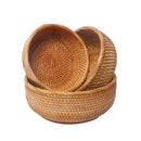 Axyaa Rattan Woven Basket: Kitchen & Home Decor Organizer, Fruit Bread Food Storage