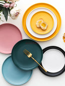 Axyaa Ceramic Western Cuisine Steak and Vegetable Plate Set for Home and Dining