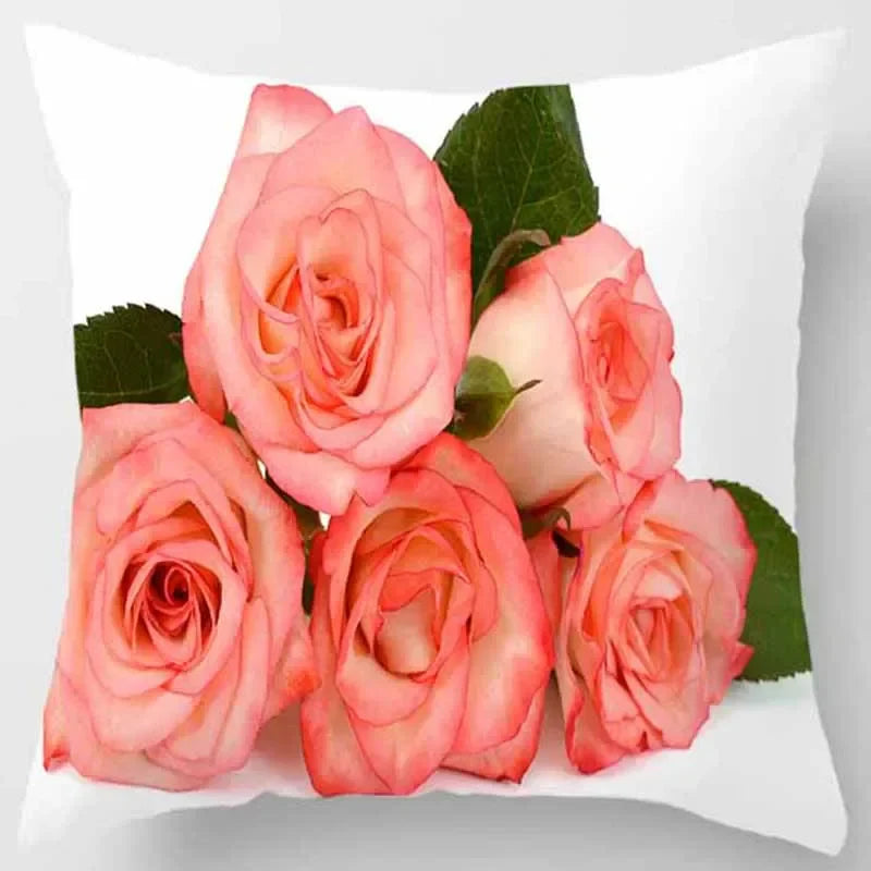 Axyaa Rose Series Yellow Pink Flowers Pillowcase Home Decor