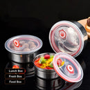 Axyaa Stainless Steel Round Bento Lunch Box with Leakproof Lid