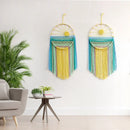 Axyaa Sun Macrame Wall Shelf: Boho Wood Decor for Bedroom, Living Room, Nursery