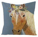 Axyaa Kawaii Flower Linen Pillow Case 45x45 cm Cute Animal Cushion Cover