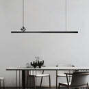 Axyaa Nordic Minimalist Straight Bar Pendant Light - Brushed Aluminum Hanging Line Fixture