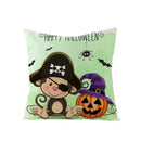 Axyaa Halloween Pillow Cover 45x45 - Pumpkin Owl Cat Spider Sofa Cushion Decor