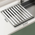 Axyaa Stainless Steel Foldable Kitchen Sink Dish Drainer and Storage Rack
