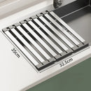 Axyaa Stainless Steel Foldable Kitchen Sink Dish Drainer and Storage Rack