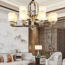Luxurious Axyaa Copper Jade Chandelier for Modern Living, Dining, and Bedroom Lighting