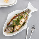Axyaa Ceramic Fish Plate White Irregular Plate Kitchen Tableware Sushi Pasta Dessert
