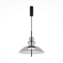 Axyaa Nordic Smoke Gray Glass LED Pendant Light, 12W, Minimalist Design